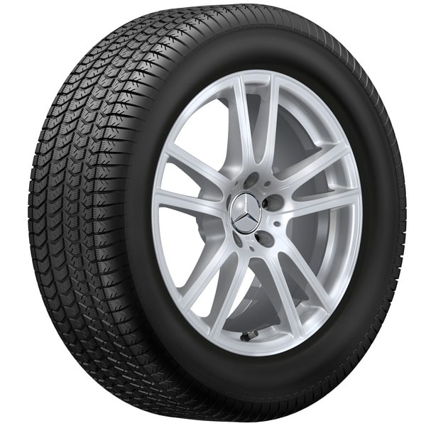 Колесный диск 8J×18 ET32,5 для Mercedes-Benz GLC 254, передняя и задняя оси, серебристый Vanadium Silver, 5 двойных спиц — фото 4