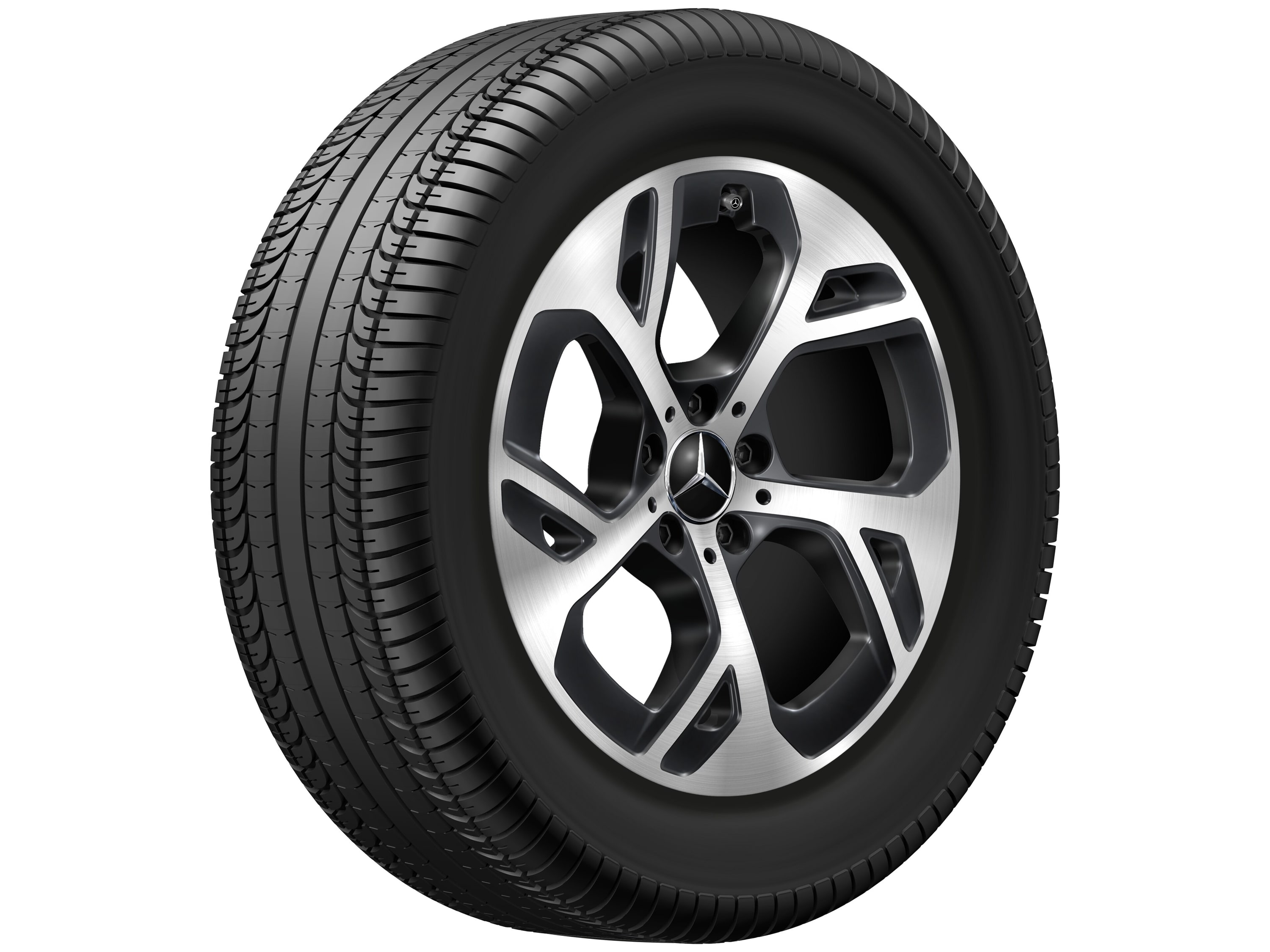 Колесный диск 9J×18 ET30 для Mercedes-Benz GLC 254, задняя ось, черный, с алмазной проточкой — фото 2