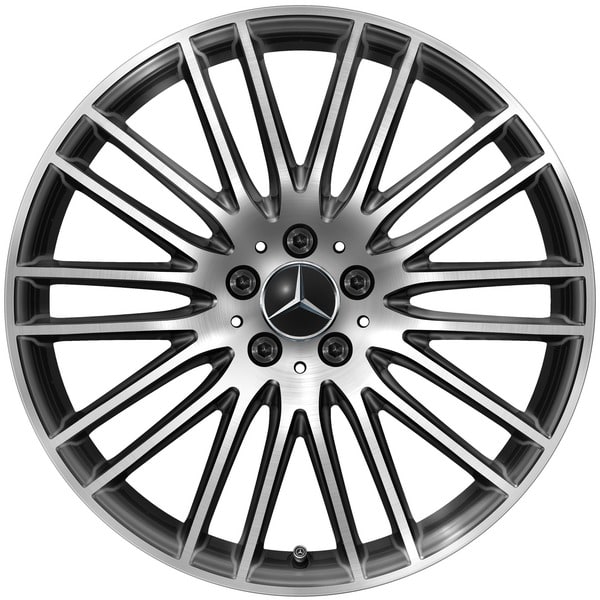 Колесный диск 8,5J×20 ET34,5 для Mercedes-Benz GLC 254, передняя и задняя оси, черный, с алмазной проточкой, многоспицевый — фото 1