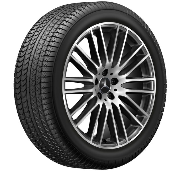 Колесный диск 8,5J×20 ET34,5 для Mercedes-Benz GLC 254, передняя и задняя оси, черный, с алмазной проточкой, многоспицевый — фото 4