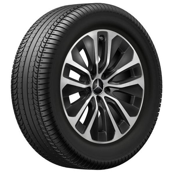Колесный диск 8J×18 ET32,5 для Mercedes-Benz GLC 254, передняя и задняя оси, черный, с алмазной проточкой — фото 2