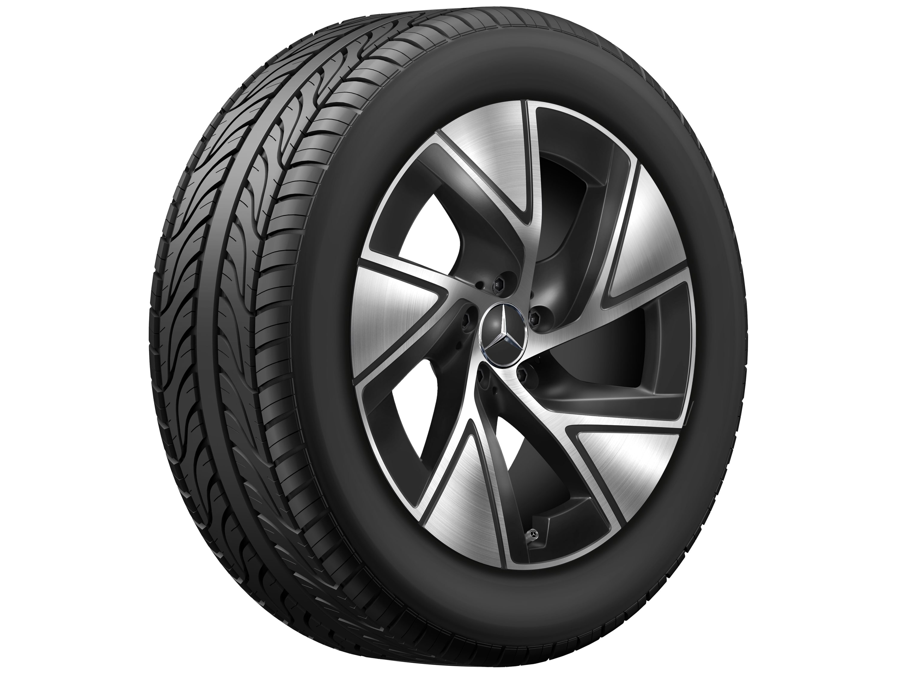 Колесный диск 8J×19 ET32,5 для Mercedes-Benz GLC 254, передняя и задняя оси, черный, с алмазной проточкой — фото 2