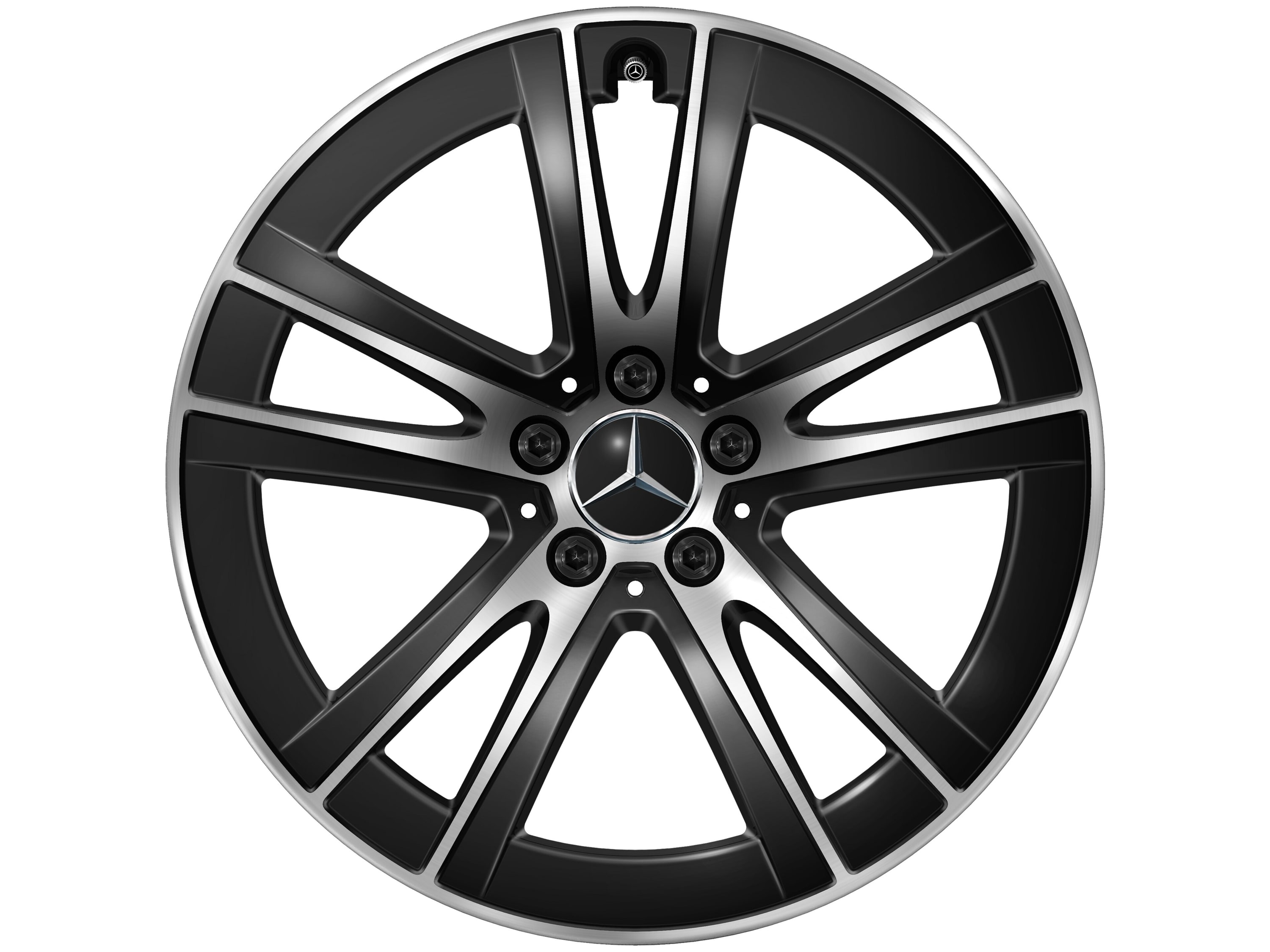 Колесный диск 9J×19 ET30 для Mercedes-Benz GLC 254, задняя ось, черный, с алмазной проточкой, 5 двойных спиц — фото 1