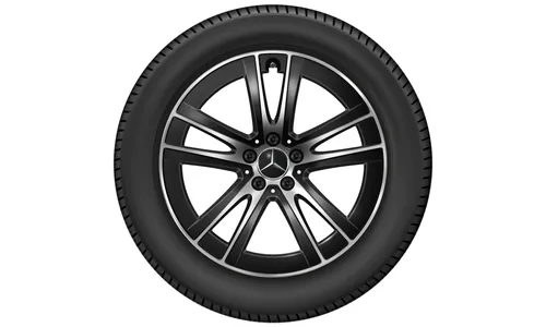 Колесный диск 9J×19 ET30 для Mercedes-Benz GLC 254, задняя ось, черный, с алмазной проточкой, 5 двойных спиц — фото 3