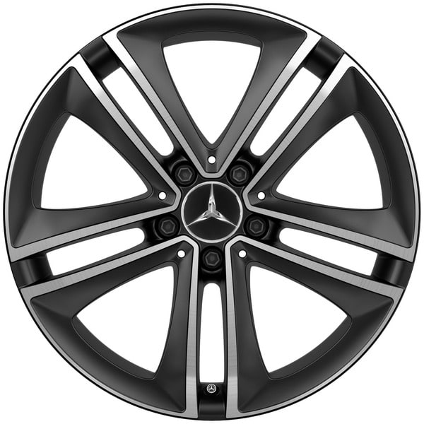 Колесный диск 8J×18 ET33 для Mercedes-Benz CLS 257, передняя и задняя оси, черный, матовый, 5 двойных спиц — фото 1
