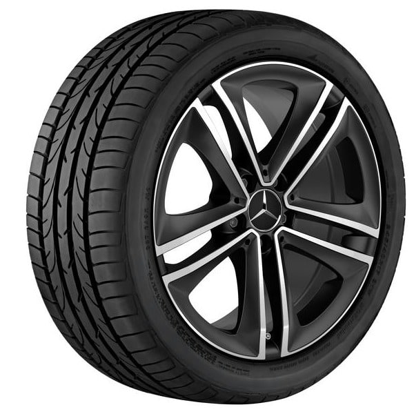 Колесный диск 8J×18 ET33 для Mercedes-Benz CLS 257, передняя и задняя оси, черный, матовый, 5 двойных спиц — фото 2