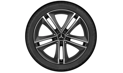 Колесный диск 8J×18 ET33 для Mercedes-Benz CLS 257, передняя и задняя оси, черный, матовый, 5 двойных спиц — фото 3