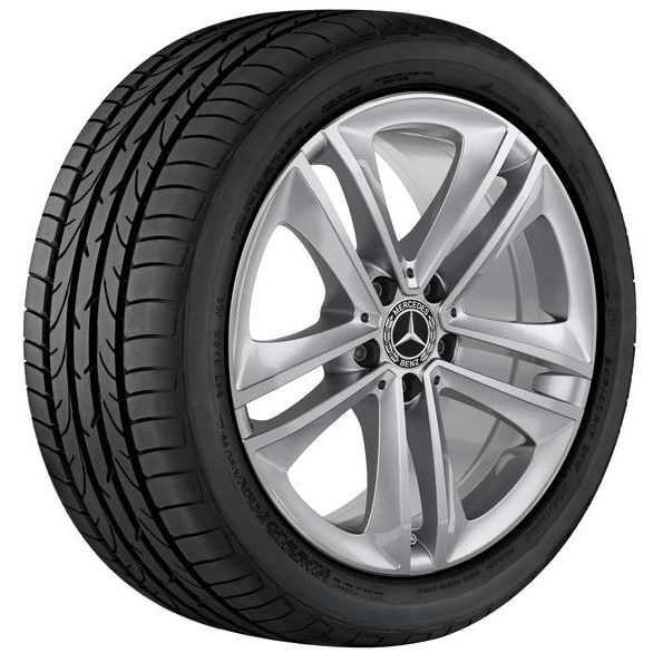 Колесный диск 8J×18 ET33 для Mercedes-Benz CLS 257, передняя и задняя оси, серебристый Vanadium Silver, 5 двойных спиц — фото 2