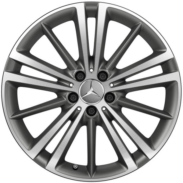 Колесный диск 9J×19 ET33 для Mercedes-Benz CLS 257, задняя ось, серый Himalaya, матовый, 5 двойных спиц — фото 1