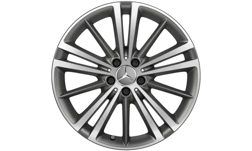 Колесный диск 9J×19 ET33 для Mercedes-Benz CLS 257, задняя ось, серый Himalaya, матовый, 5 двойных спиц — фото 1