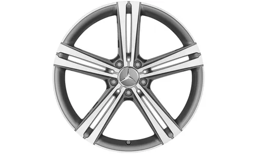 Колесный диск 8J×20 ET33 для Mercedes-Benz CLS 257, передняя ось, серый Himalaya, с алмазной проточкой, 5 двойных спиц — фото 1
