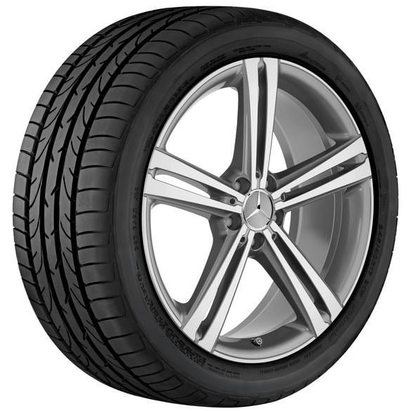 Колесный диск 8J×20 ET33 для Mercedes-Benz CLS 257, передняя ось, серый Himalaya, с алмазной проточкой, 5 двойных спиц — фото 2