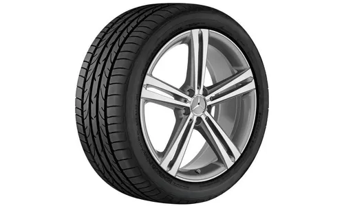 Колесный диск 8J×20 ET33 для Mercedes-Benz CLS 257, передняя ось, серый Himalaya, с алмазной проточкой, 5 двойных спиц — фото 2