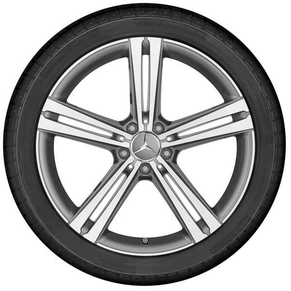 Колесный диск 9J×20 ET33 для Mercedes-Benz CLS 257, задняя ось, серый Himalaya, 5 двойных спиц — фото 2