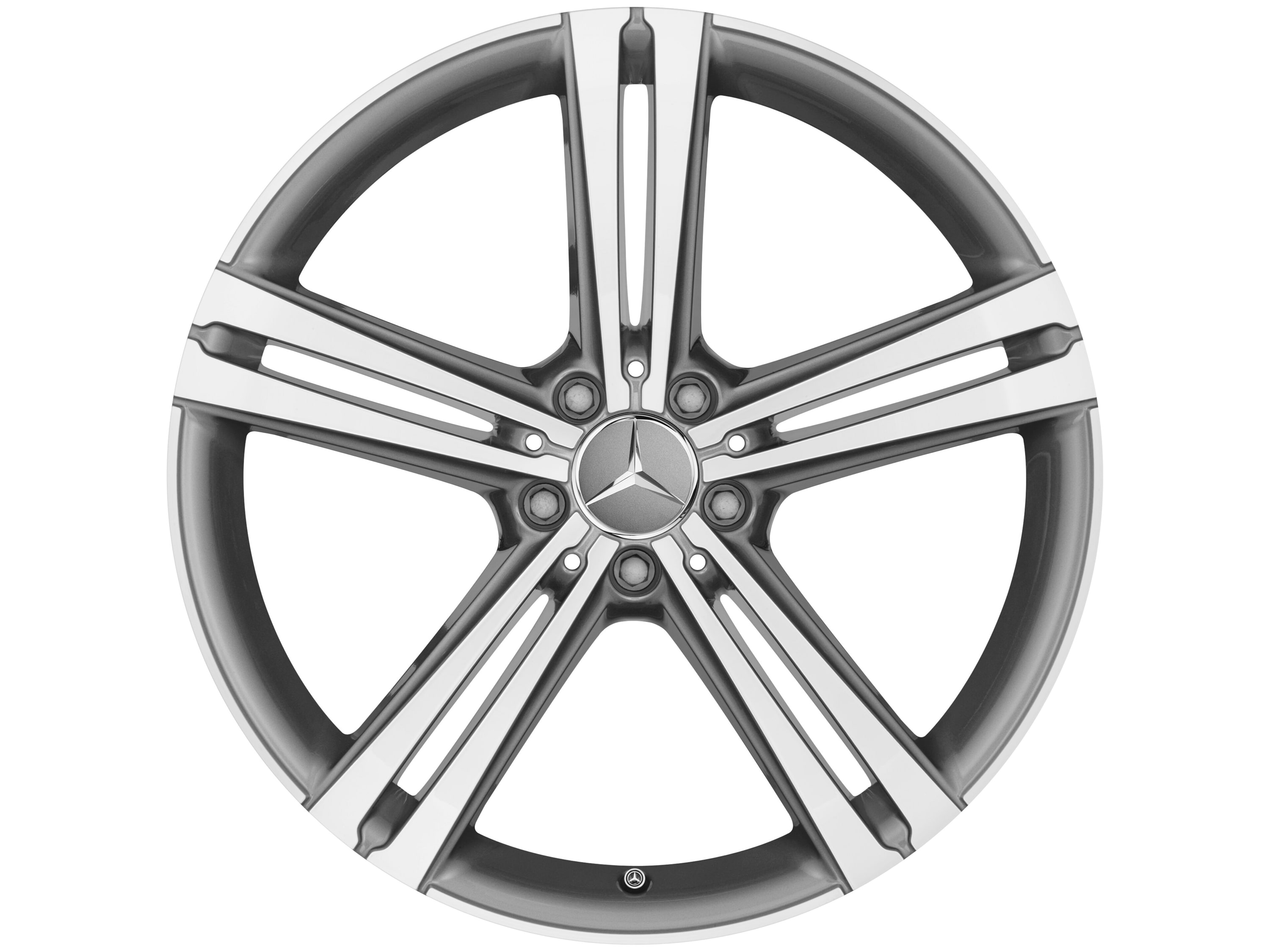 Колесный диск 9J×20 ET33 для Mercedes-Benz CLS 257, задняя ось, серый Himalaya, 5 двойных спиц — фото 3