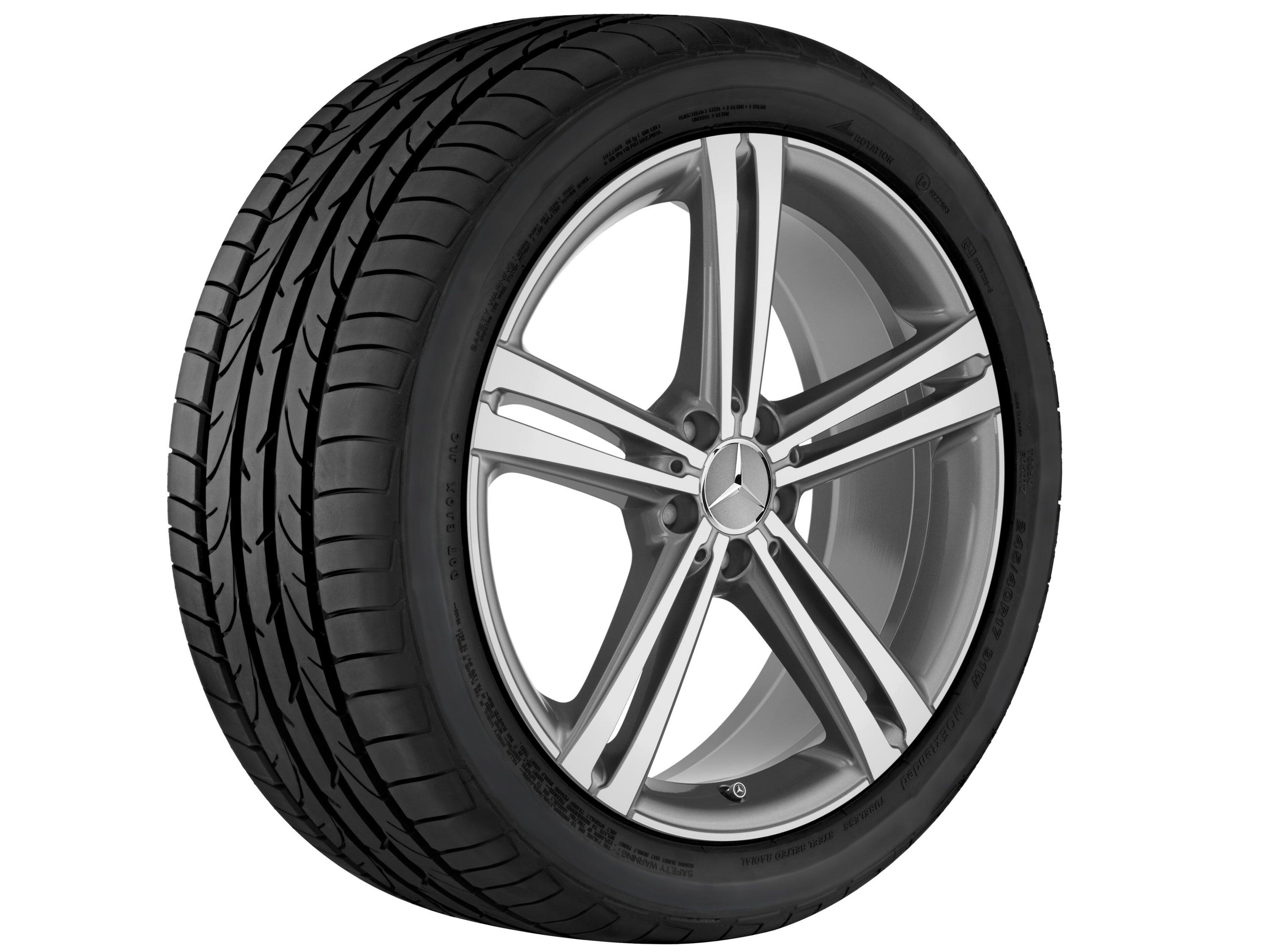 Колесный диск 9J×20 ET33 для Mercedes-Benz CLS 257, задняя ось, серый Himalaya, 5 двойных спиц — фото 4