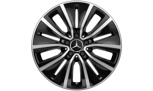 Колесный диск 8J×18 ET33 для Mercedes-Benz CLS 257, передняя и задняя оси, черный, с алмазной проточкой, 10 декоративных отверстий — фото 1