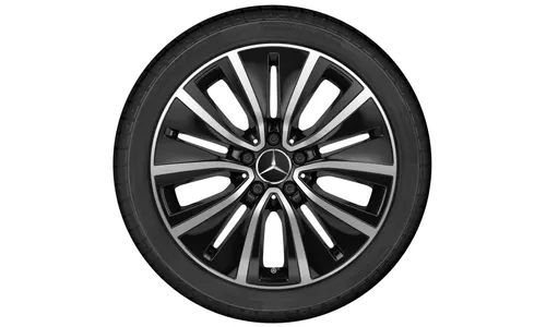 Колесный диск 8J×18 ET33 для Mercedes-Benz CLS 257, передняя и задняя оси, черный, с алмазной проточкой, 10 декоративных отверстий — фото 3