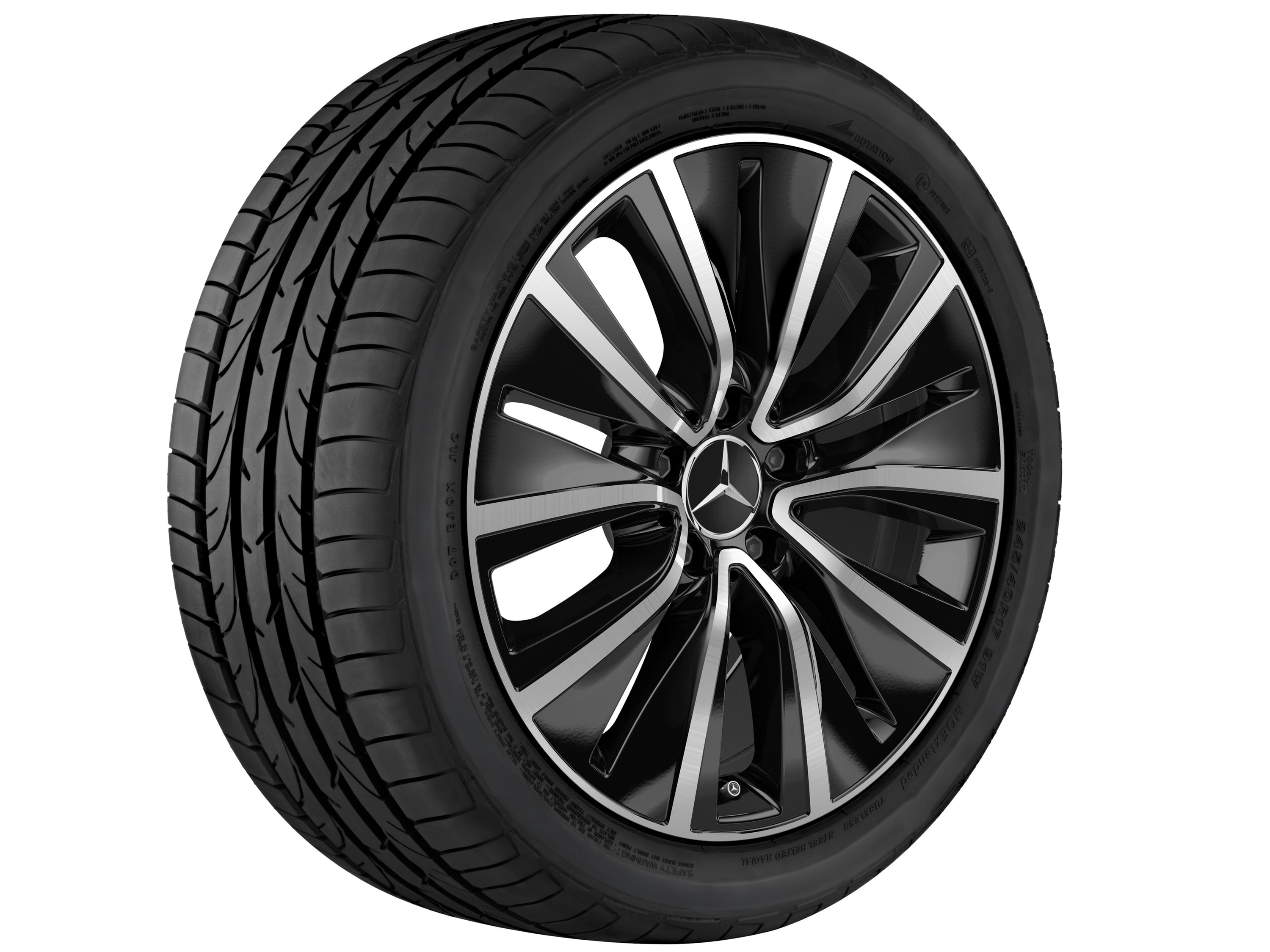 Колесный диск 8J×18 ET33 для Mercedes-Benz CLS 257, передняя и задняя оси, черный, с алмазной проточкой, 10 декоративных отверстий — фото 4