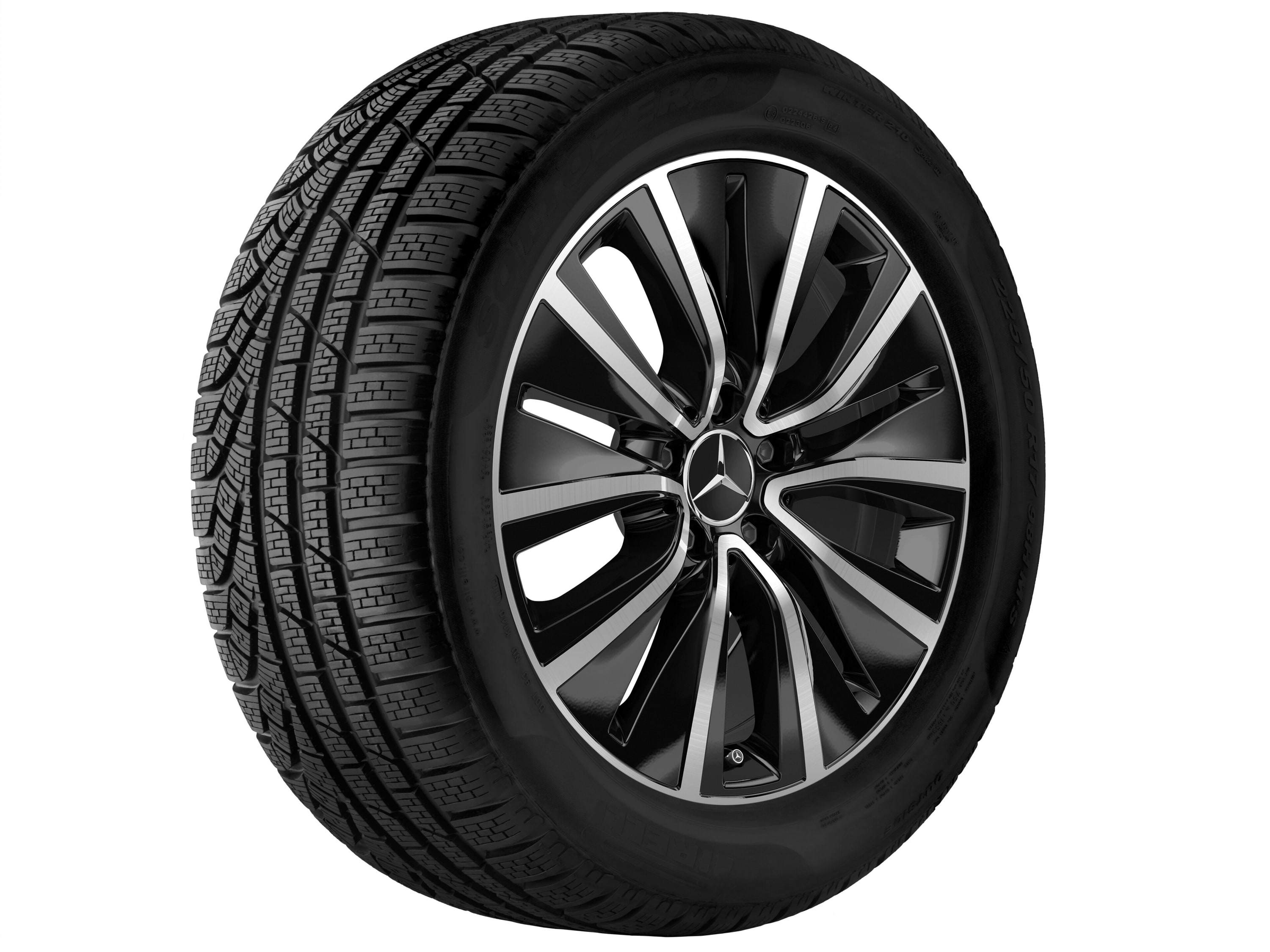 Колесный диск 8J×18 ET33 для Mercedes-Benz CLS 257, передняя и задняя оси, черный, с алмазной проточкой, 10 декоративных отверстий — фото 5
