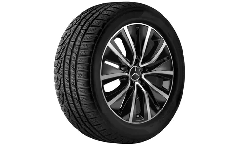 Колесный диск 8J×18 ET33 для Mercedes-Benz CLS 257, передняя и задняя оси, черный, с алмазной проточкой, 10 декоративных отверстий — фото 5