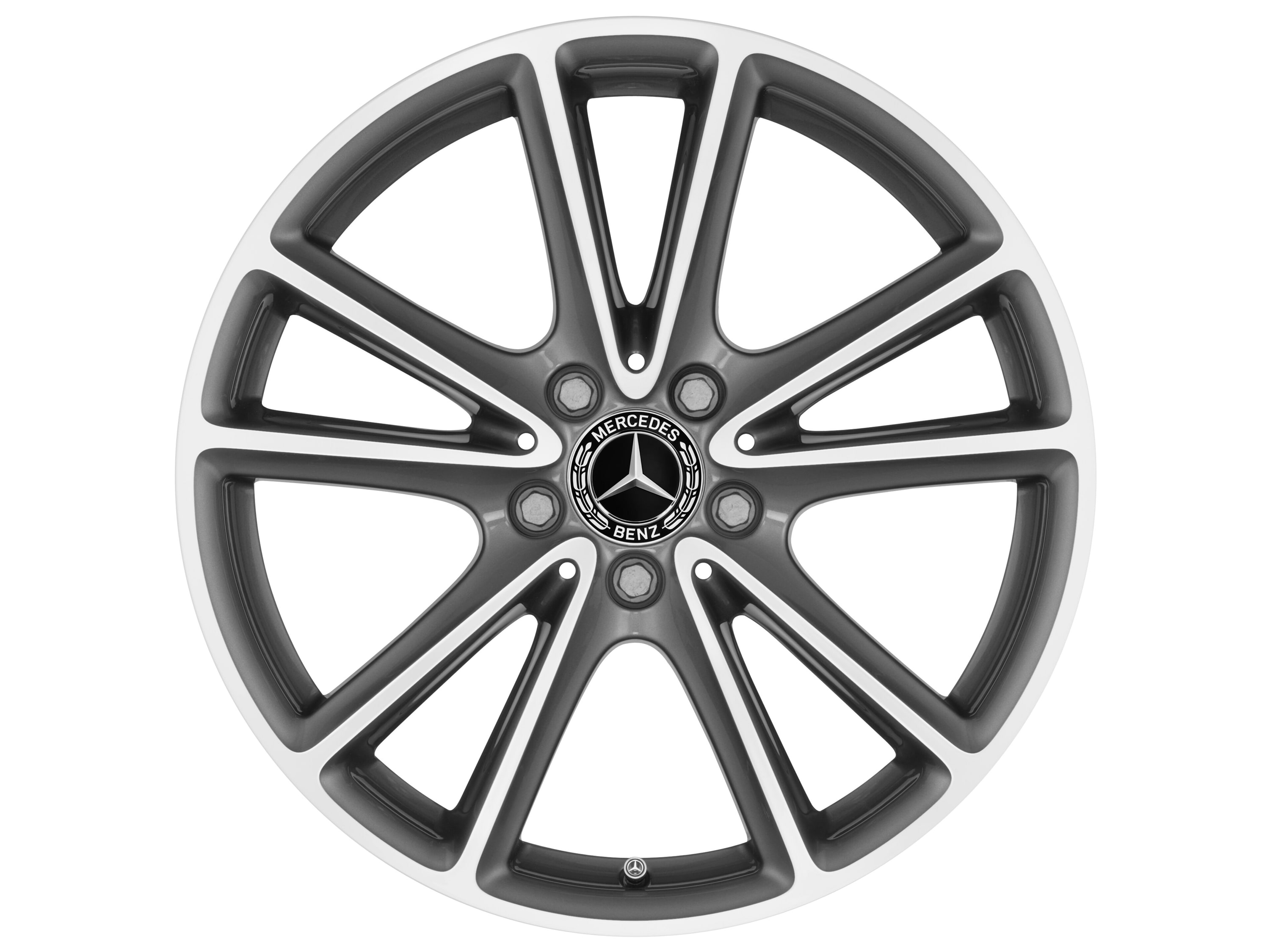 Колесный диск 8J×18 ET33 для Mercedes-Benz CLS 257, передняя и задняя оси, серый металлик Tremolite, 5 двойных спиц — фото 1