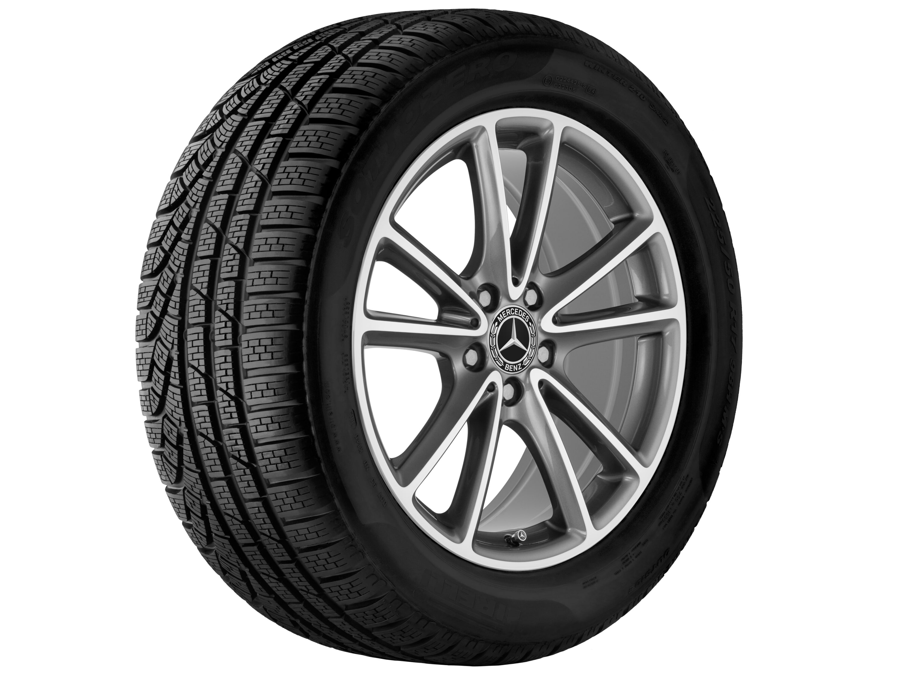 Колесный диск 8J×18 ET33 для Mercedes-Benz CLS 257, передняя и задняя оси, серый металлик Tremolite, 5 двойных спиц — фото 2