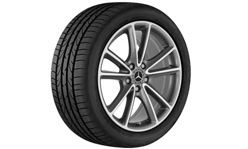 Колесный диск 8J×18 ET33 для Mercedes-Benz CLS 257, передняя и задняя оси, серый металлик Tremolite, 5 двойных спиц — фото 3