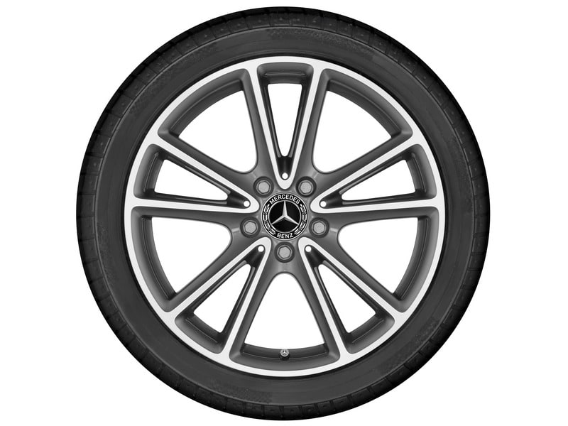 Колесный диск 8J×18 ET33 для Mercedes-Benz CLS 257, передняя и задняя оси, серый металлик Tremolite, 5 двойных спиц — фото 4