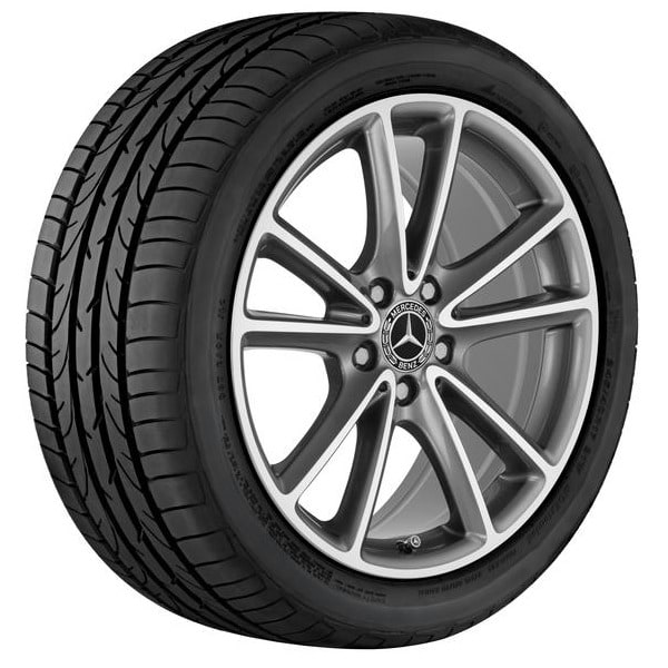 Колесный диск 9J×18 ET33 для Mercedes-Benz CLS 257, задняя ось, серый металлик Tremolite, 5 двойных спиц — фото 2