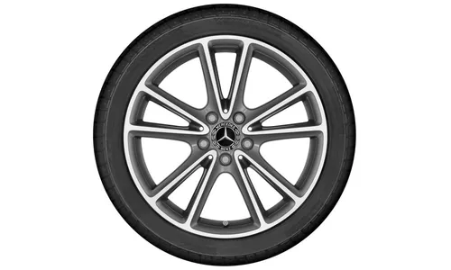 Колесный диск 9J×18 ET33 для Mercedes-Benz CLS 257, задняя ось, серый металлик Tremolite, 5 двойных спиц — фото 3