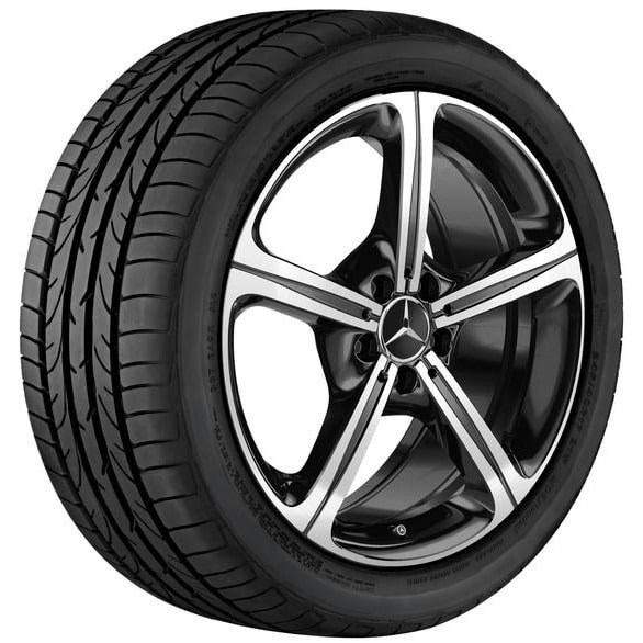 Колесный диск 8J×19 ET33 для Mercedes-Benz CLS 257, передняя и задняя оси, черный, с алмазной проточкой — фото 2