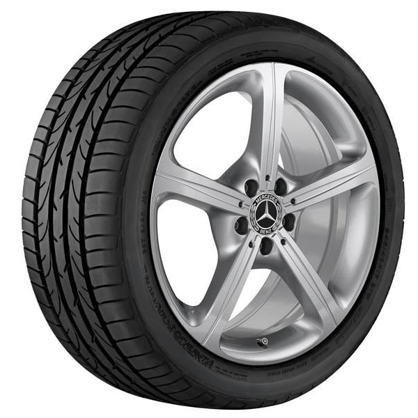 Колесный диск 8J×19 ET33 для Mercedes-Benz CLS 257, передняя и задняя оси, серебристый Vanadium Silver, 5 спиц — фото 2