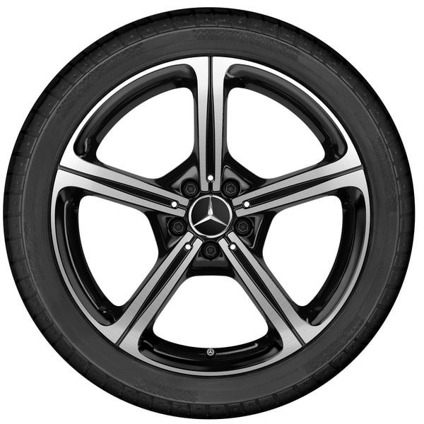 Колесный диск 9J×19 ET33 для Mercedes-Benz CLS 257, задняя ось, черный, с алмазной проточкой, 5 двойных спиц — фото 2