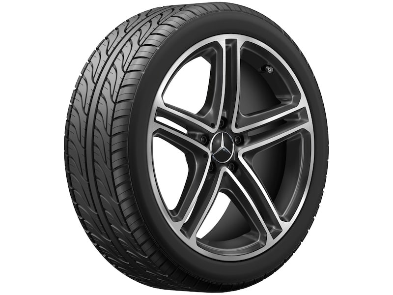 Колесный диск 8J×19 ET33 для Mercedes-Benz C257, передняя и задняя оси, чёрный, 5 двойных спиц — фото 1