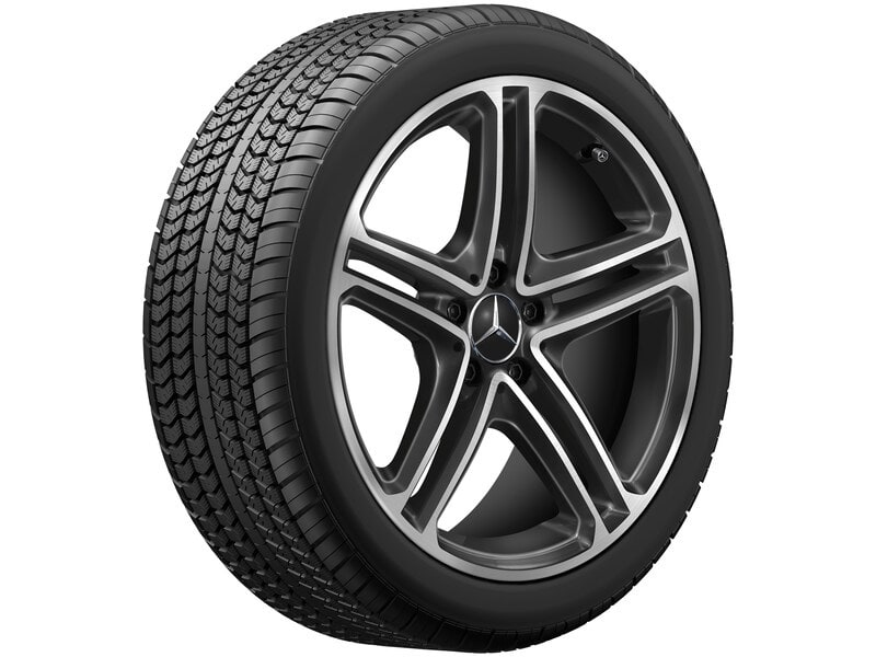 Колесный диск 8J×19 ET33 для Mercedes-Benz C257, передняя и задняя оси, чёрный, 5 двойных спиц — фото 2