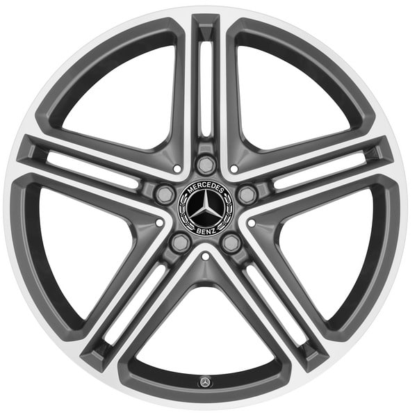 Колесный диск 8J×19 ET33 для Mercedes-Benz CLS 257, передняя и задняя оси, серый металлик Tremolite, 5 двойных спиц — фото 1