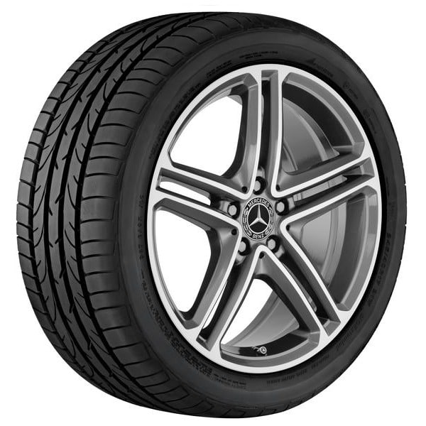 Колесный диск 8J×19 ET33 для Mercedes-Benz CLS 257, передняя и задняя оси, серый металлик Tremolite, 5 двойных спиц — фото 2