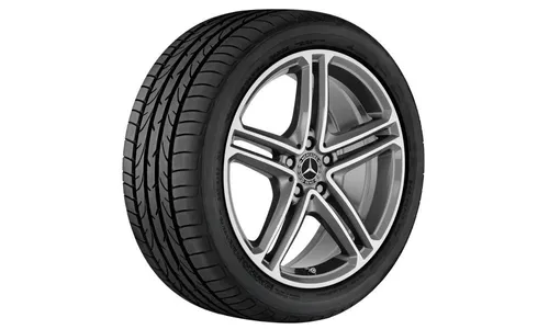Колесный диск 8J×19 ET33 для Mercedes-Benz CLS 257, передняя и задняя оси, серый металлик Tremolite, 5 двойных спиц — фото 2