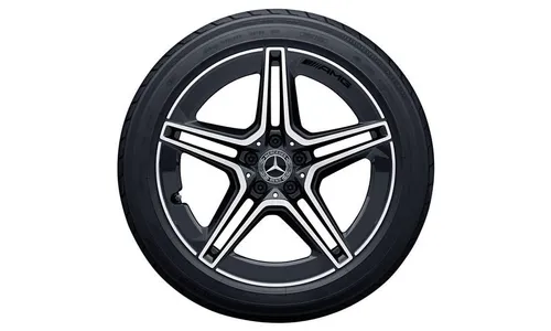 Колесный диск AMG 8J×19 ET33 для Mercedes-Benz CLS 257, передняя ось, черный, с алмазной проточкой, 5 двойных спиц — фото 2