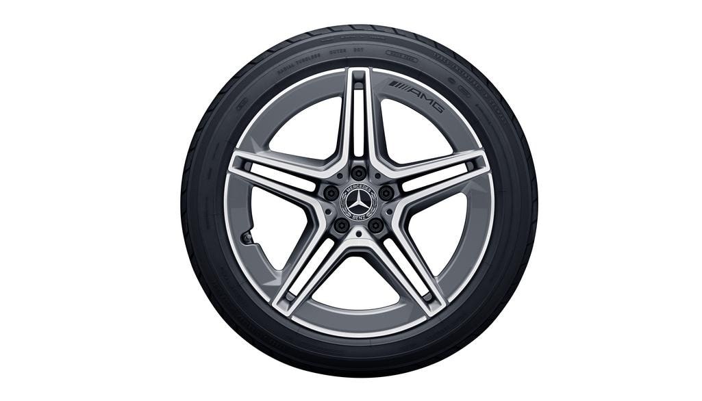 Колесный диск AMG 8J×19 ET33 для Mercedes-Benz CLS 257, передняя ось, серый металлик Tremolite, 5 двойных спиц — фото 3