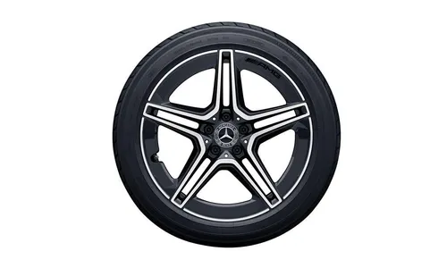 Колесный диск AMG 9J×19 ET28 для Mercedes-Benz CLS 257, задняя ось, черный, с алмазной проточкой, 5 двойных спиц — фото 2