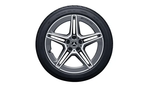 Колесный диск AMG 9J×19 ET28 для Mercedes-Benz CLS 257, задняя ось, серый металлик Tremolite, 5 двойных спиц — фото 1