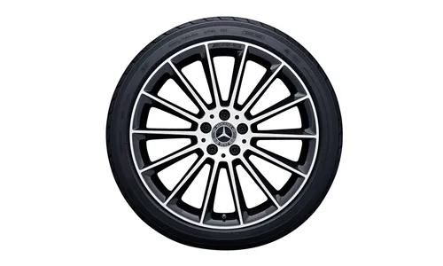 Колесный диск AMG 8J×20 ET33 для Mercedes-Benz CLS 257, передняя ось, черный, с алмазной проточкой, многоспицевый — фото 1