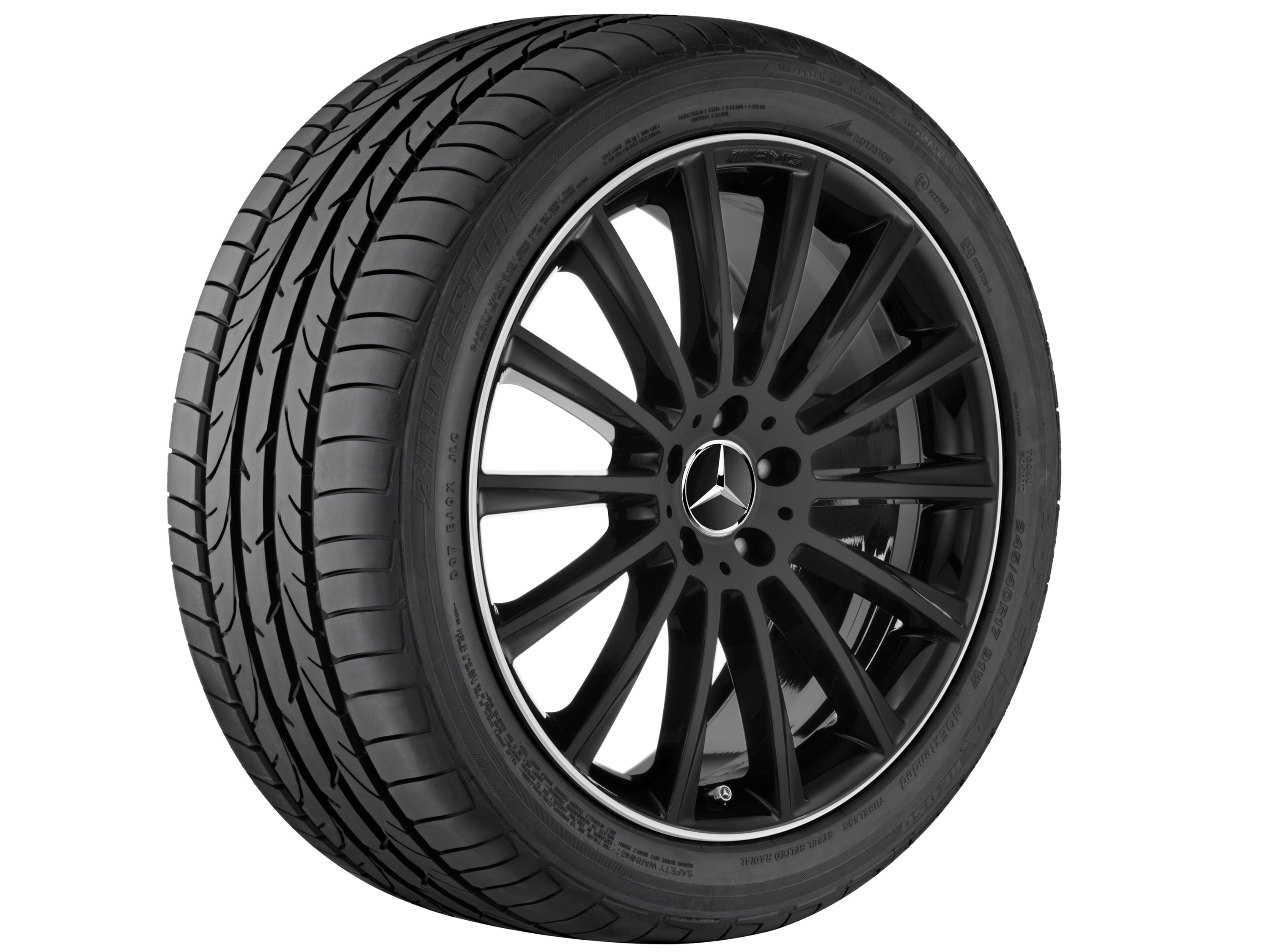 Колесный диск AMG 8J×20 ET33 для Mercedes-Benz CLS 257, передняя ось, черный, с алмазной проточкой, многоспицевый — фото 3