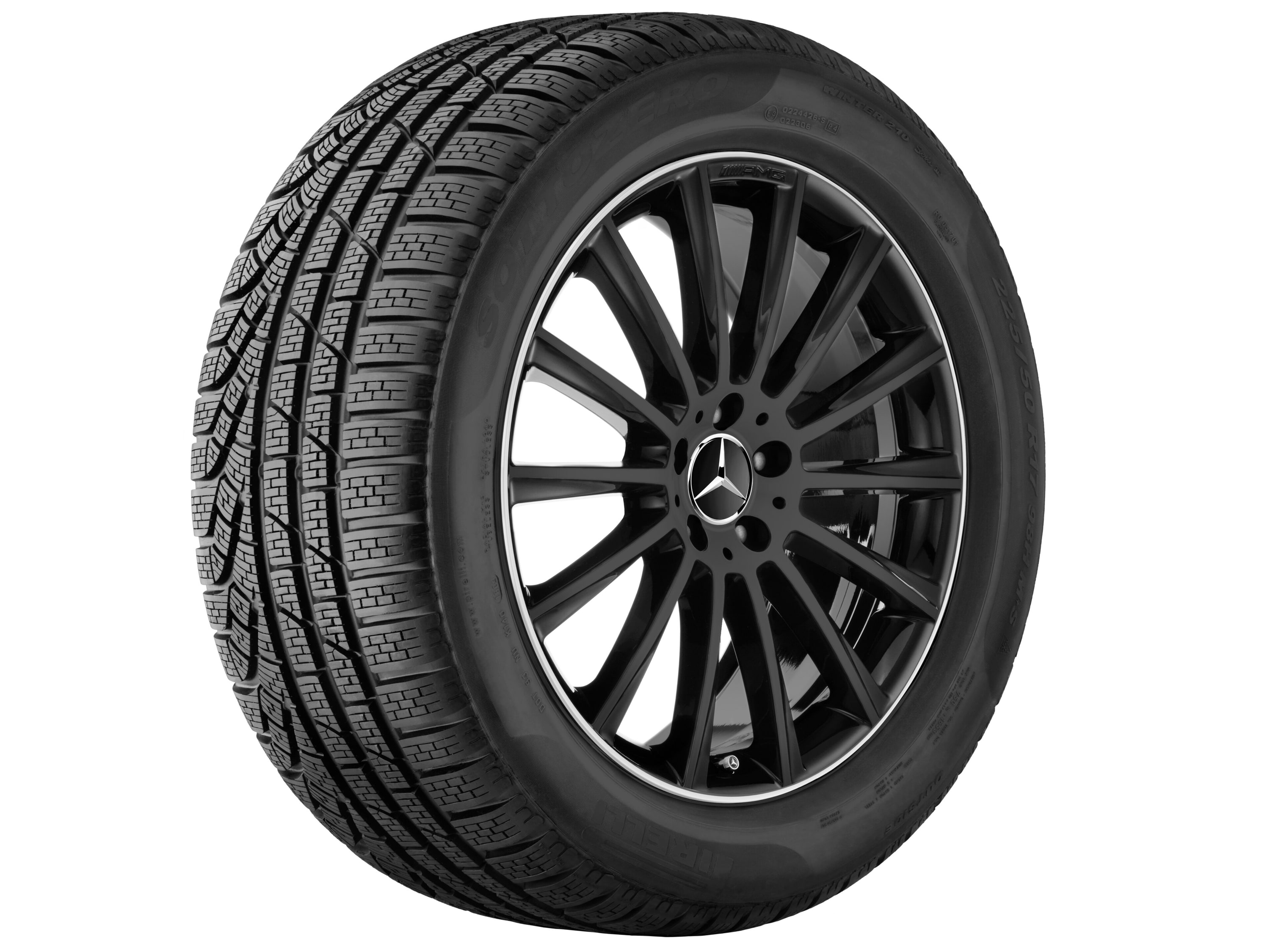 Колесный диск AMG 8J×20 ET33 для Mercedes-Benz CLS 257, передняя ось, черный, с алмазной проточкой, многоспицевый — фото 4