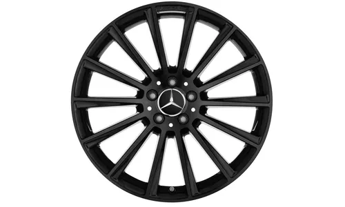 Колесный диск AMG 9J×20 ET28 для Mercedes-Benz CLS 257, задняя ось, черный, с алмазной проточкой, многоспицевый — фото 1