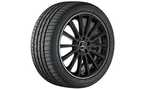 Колесный диск AMG 9J×20 ET28 для Mercedes-Benz CLS 257, задняя ось, черный, с алмазной проточкой, многоспицевый — фото 2