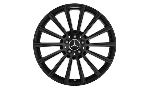 Колесный диск AMG 9J×20 ET28 для Mercedes-Benz CLS 257, задняя ось, черный, с алмазной проточкой, многоспицевый — фото 3