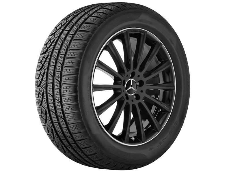 Колесный диск AMG 9J×20 ET28 для Mercedes-Benz CLS 257, задняя ось, черный, с алмазной проточкой, многоспицевый — фото 4